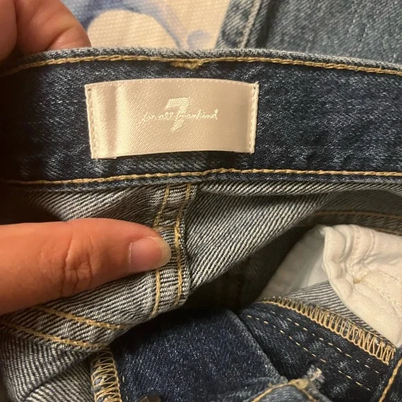 7 for All Mankind EASY STRAIGHT WITH EMBROIDERY IN SPRUCE RIGID